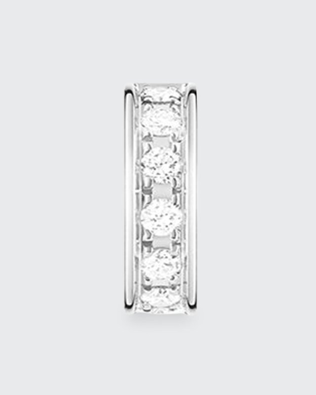 Quatre Radiant Clip Earring in White Gold and Diamonds, Single